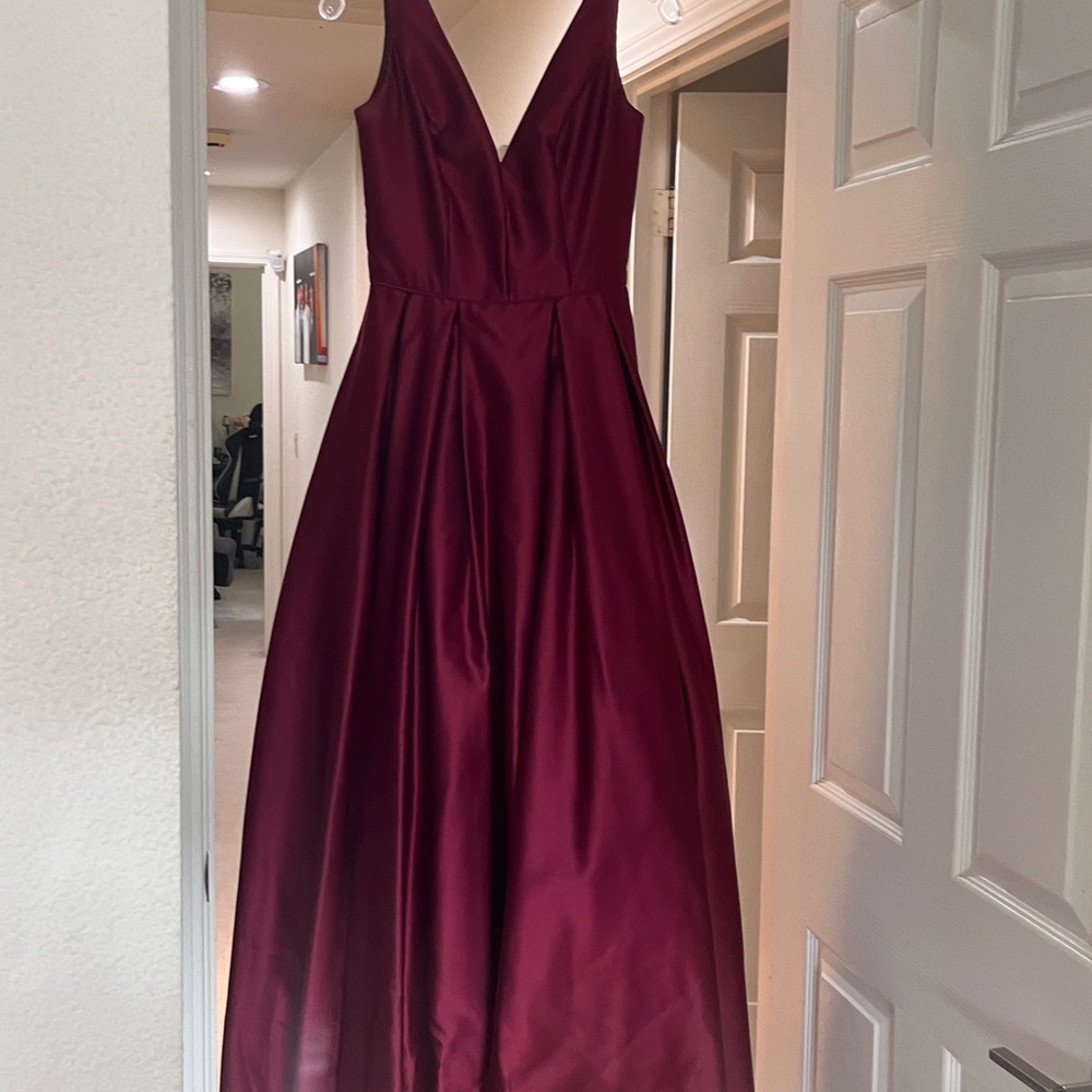 Betsy & Adam Deep Red Prom Dress